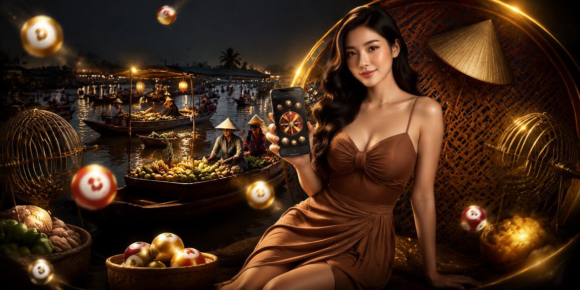 Người phụ nữ đội nón lá tại Cần Thơ tham gia xổ số và nhận khuyến mãi trực tuyến