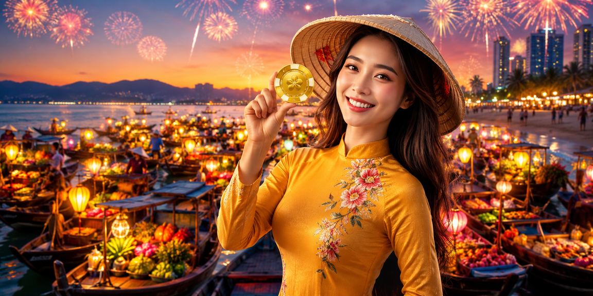 Người dùng tại bãi biển Đà Nẵng tham gia giải trí casino trực tuyến vào buổi chiều