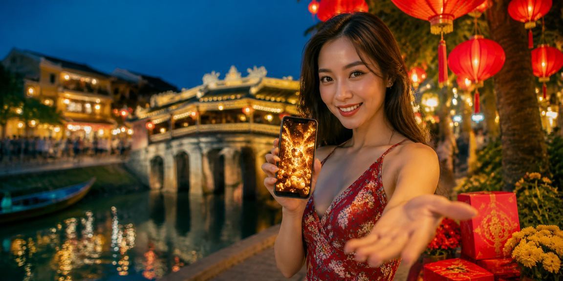 Người chơi xem kết quả xổ số tại chợ đêm Hội An